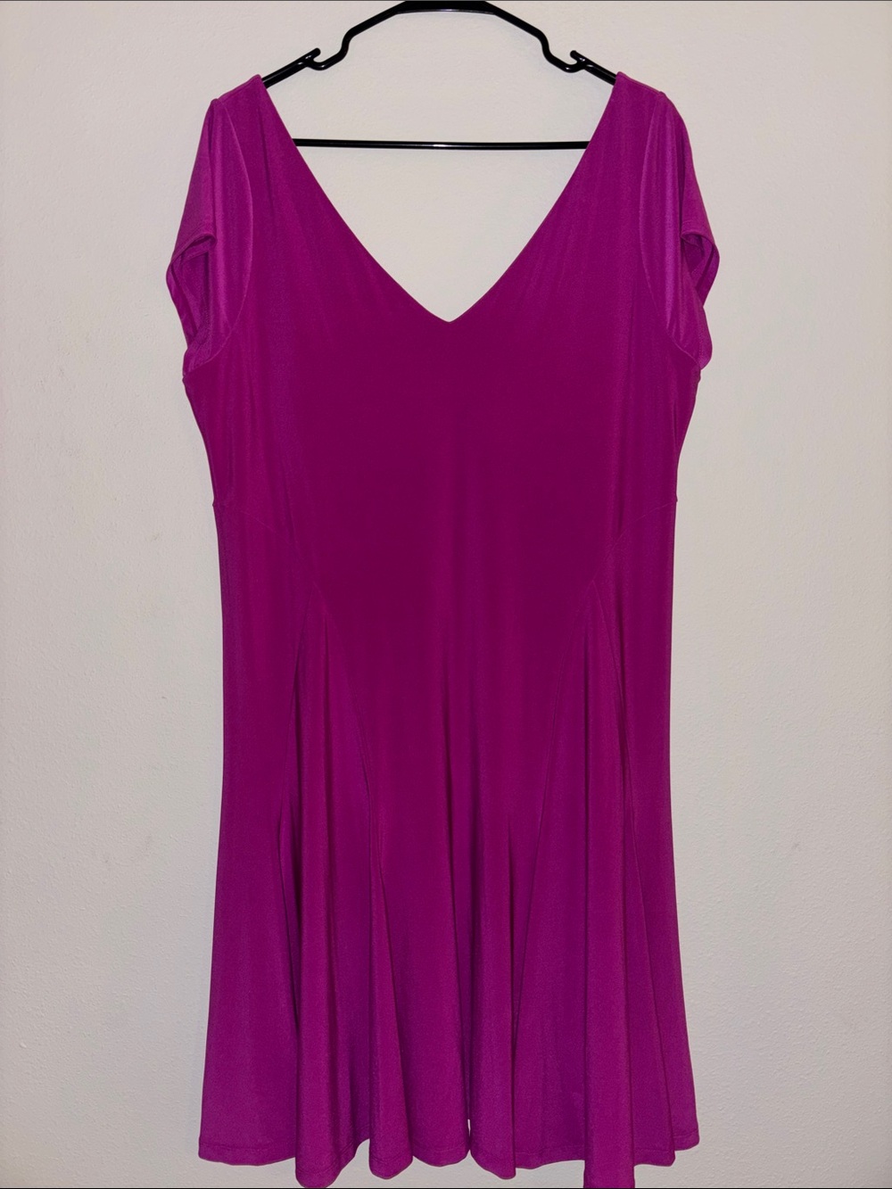 Lauren Ralph Lauren Fuchsia V-Neck Midi Dress